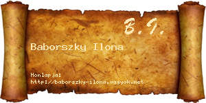 Baborszky Ilona névjegykártya