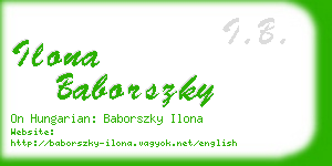 ilona baborszky business card